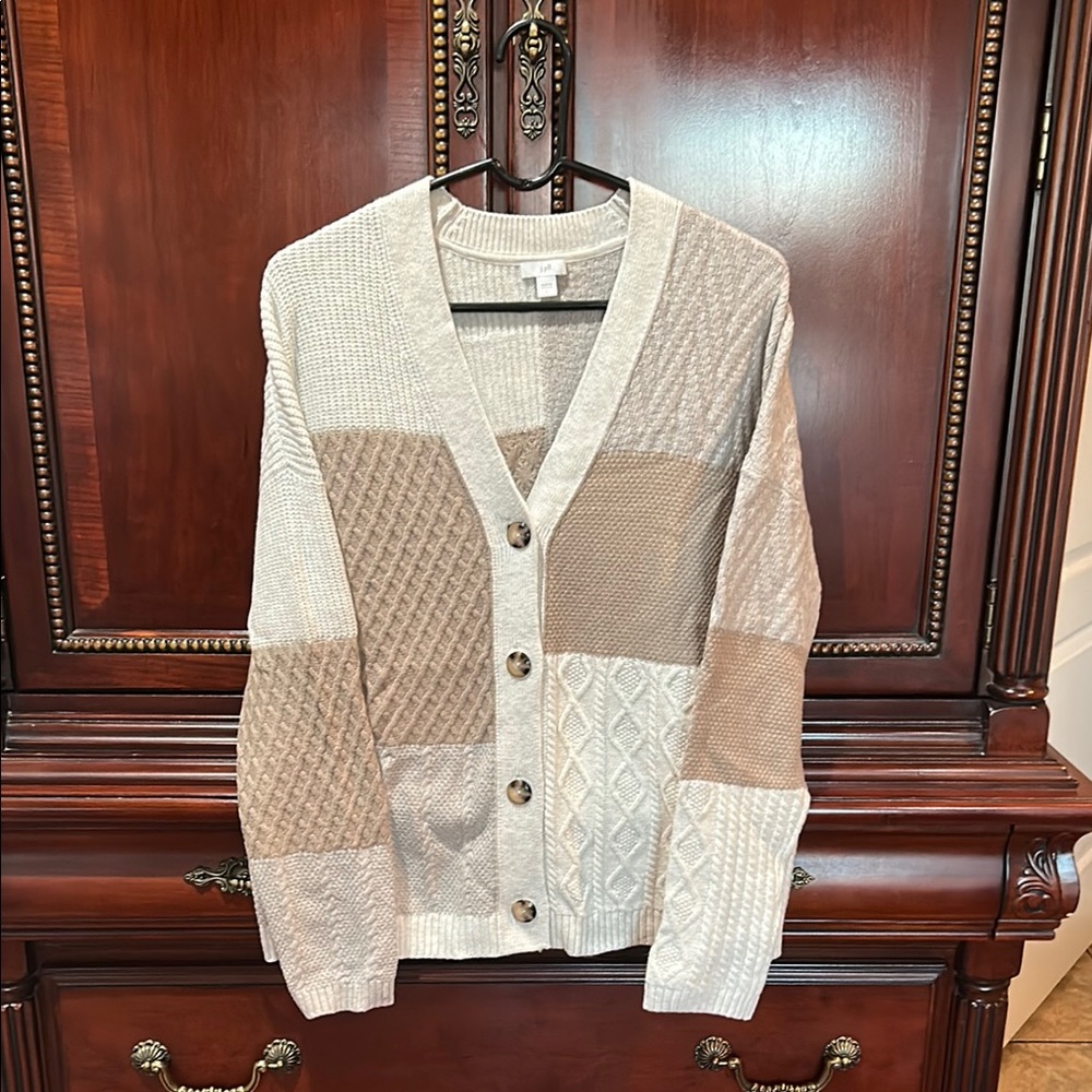 J Jill Colorblock Cardigan Sweater